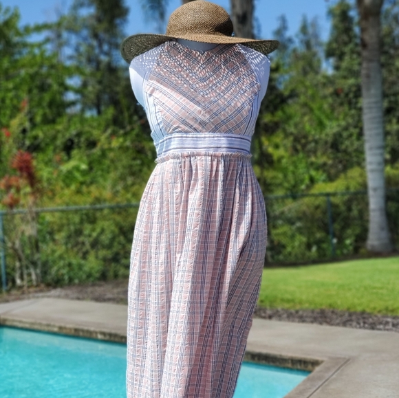 Free People bohemian country backless Dress sz M - Picture 12 of 17